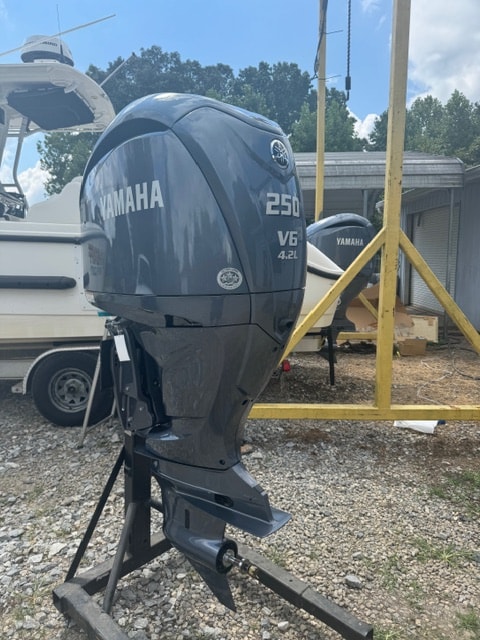 Yamaha outboard re-power in progress